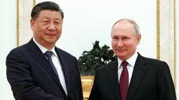 Chinese leader Xi Jinping and Russian President Vladimir Putin pose for a photo during their meeting at the Kremlin in Moscow, Russia on March 20, 2023.