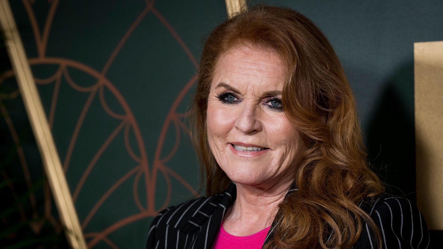 Sarah Ferguson arrives at the UK premiere of the film 'Marlowe' in London on March 16, 2023.