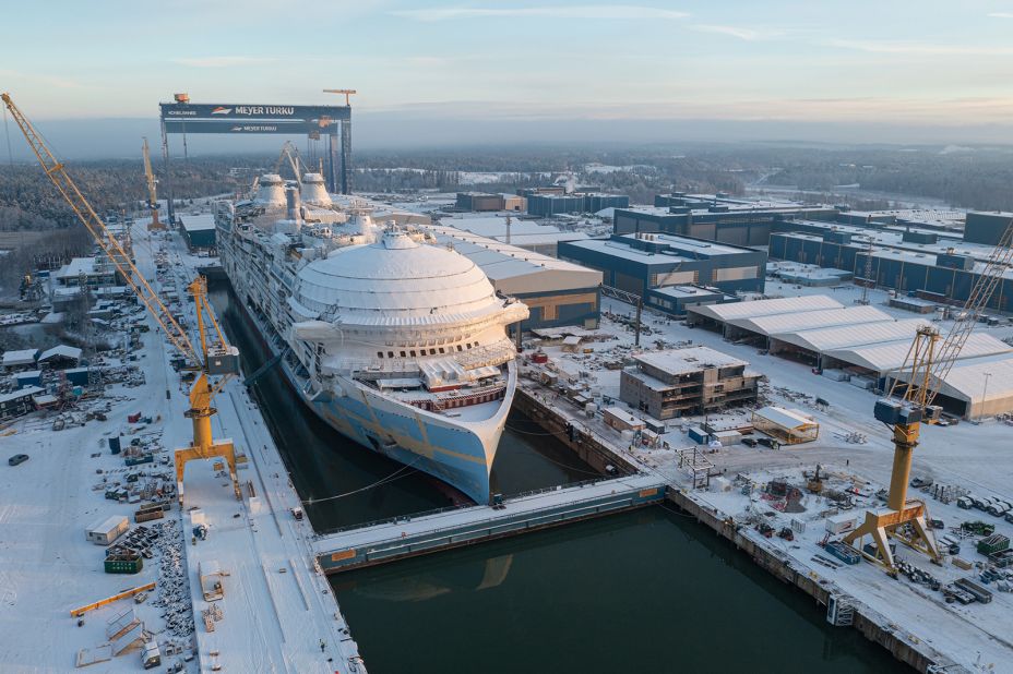 <strong>Finnish line: </strong>The Icon has been under construction at a shipyard at Meyer Turku shipyard, one of Europe's leading shipbuilders, in Turku, Finland.