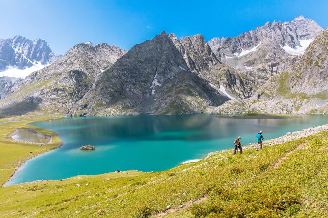 <strong>Great Lakes Trek, Indian-administered Kashmir:</strong> This stunning trail takes in seven glacier-fed lakes including Krishansar, pictured.  <br />