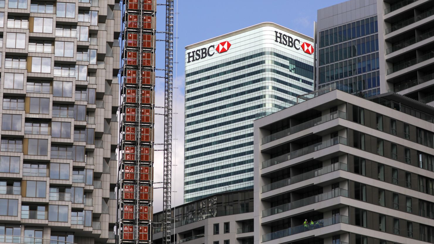 HSBC's headquarters seen in London's Canary Wharf district in 2020 