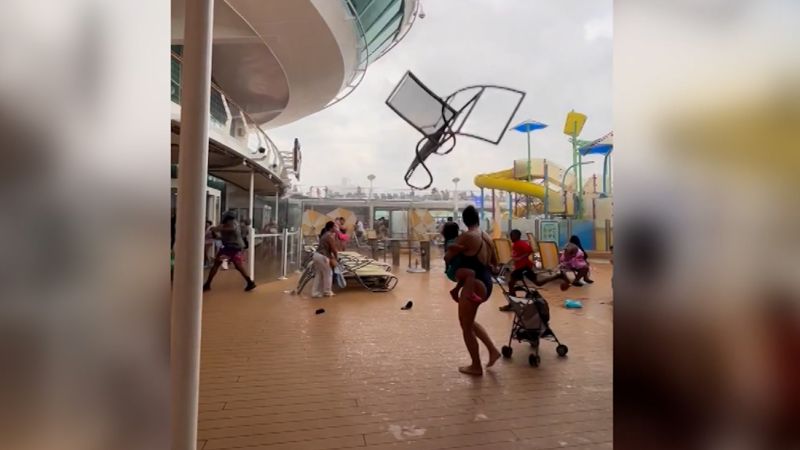 Video: Royal Caribbean cruise ship hit by storm at Port Canaveral | CNN