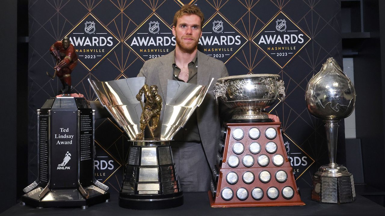 Connor McDavid wins third Hart Trophy for NHL’s MVP after near ...