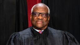 Associate Justice Clarence Thomas during the formal group photograph at the Supreme Court in Washington, DC, on Friday, Oct. 7, 2022. 