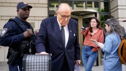 Former New York City Mayor Rudy Giuliani departs federal court on Friday, May 19, 2023, in Washington, DC.