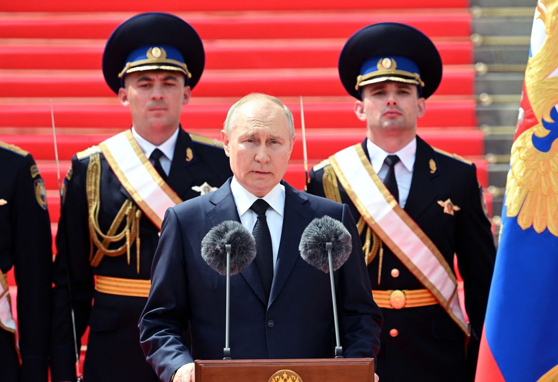 Putin thanked security forces at the Kremlin Tuesday, for helping Russia to avoid "civil war."