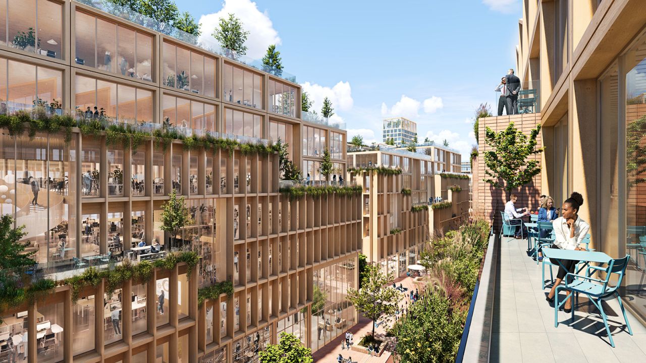 Përshkrime artistike të Wood City, projekti më i madh në botë i ndërtimit urban në dru.