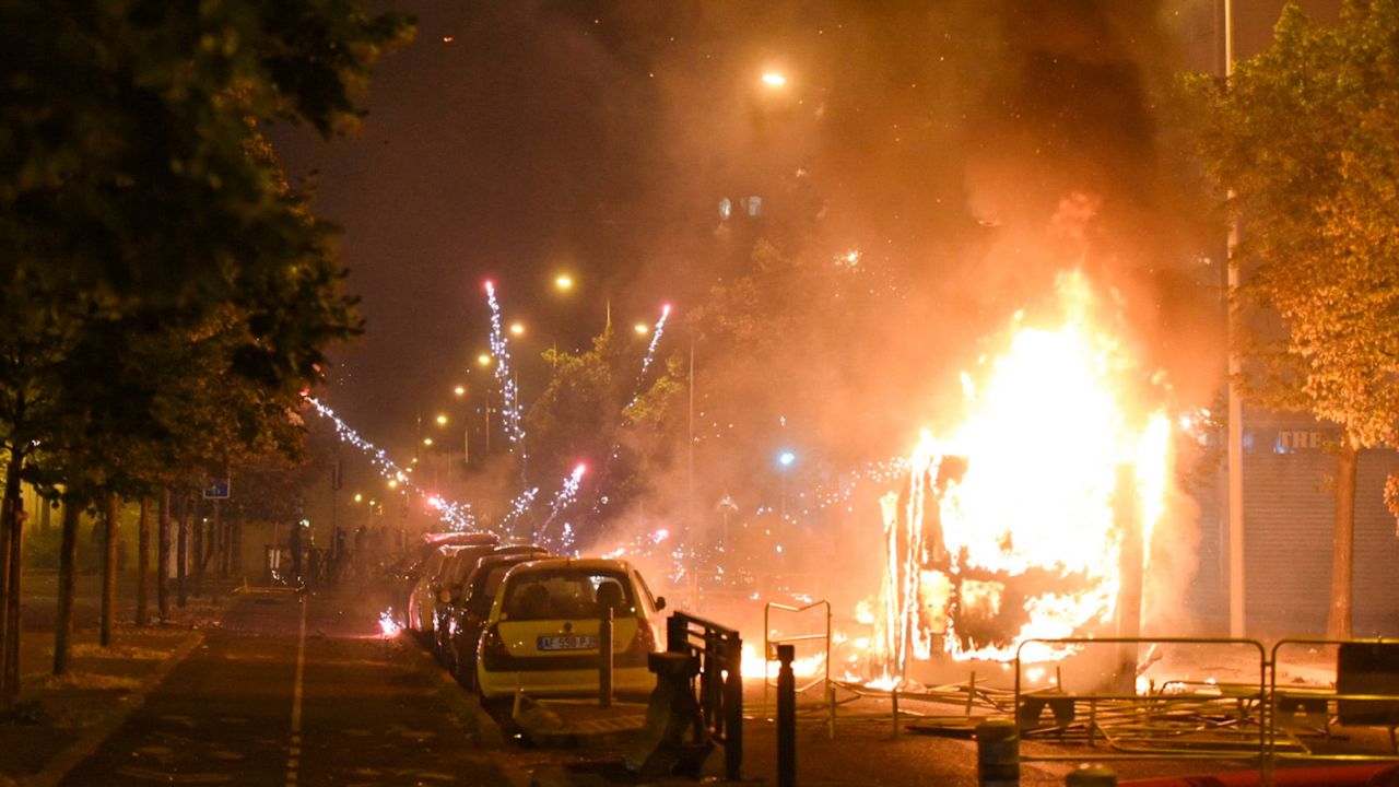 Urban violence breaks out following the death of a 17-year-old youth killed by a police officer during a traffic stop in Nanterre, Paris outskirts, France on the night of 27 June 2023 to 28 June 2023. 