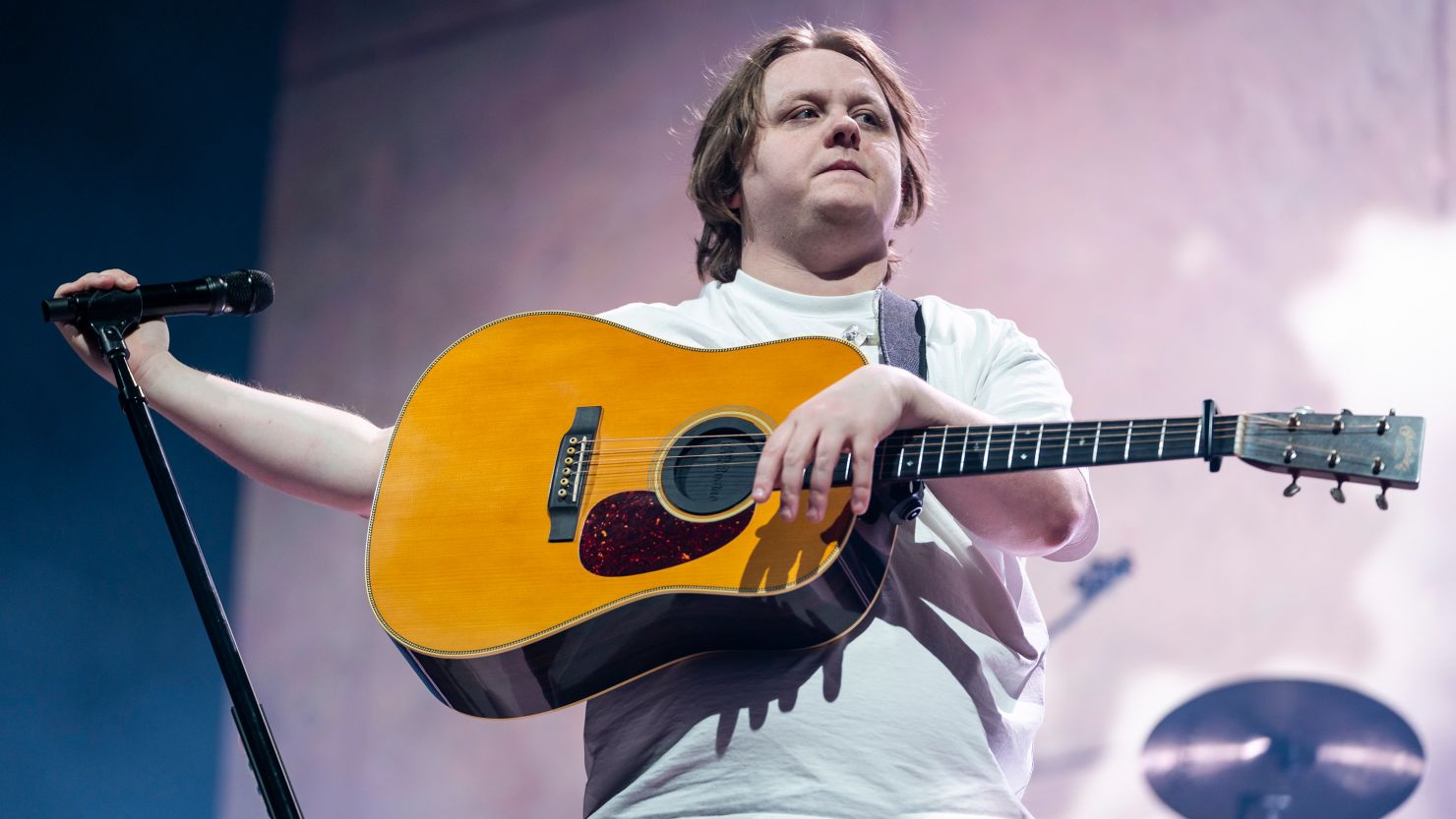 Lewis Capaldi performs on stage at the Mediolanum Forum in May.