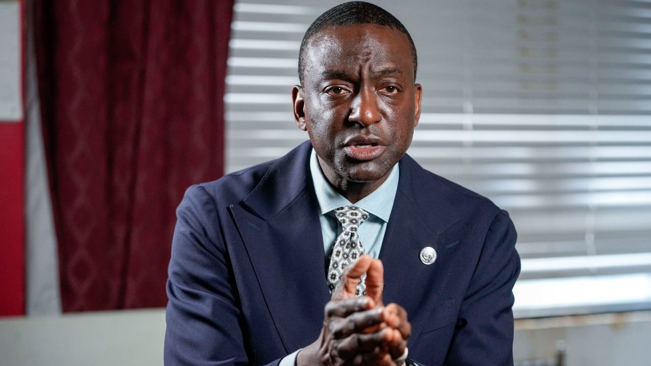 New York City Council candidate Yusef Salaam speaks during an interview with the Associated Press in May 2023. 
