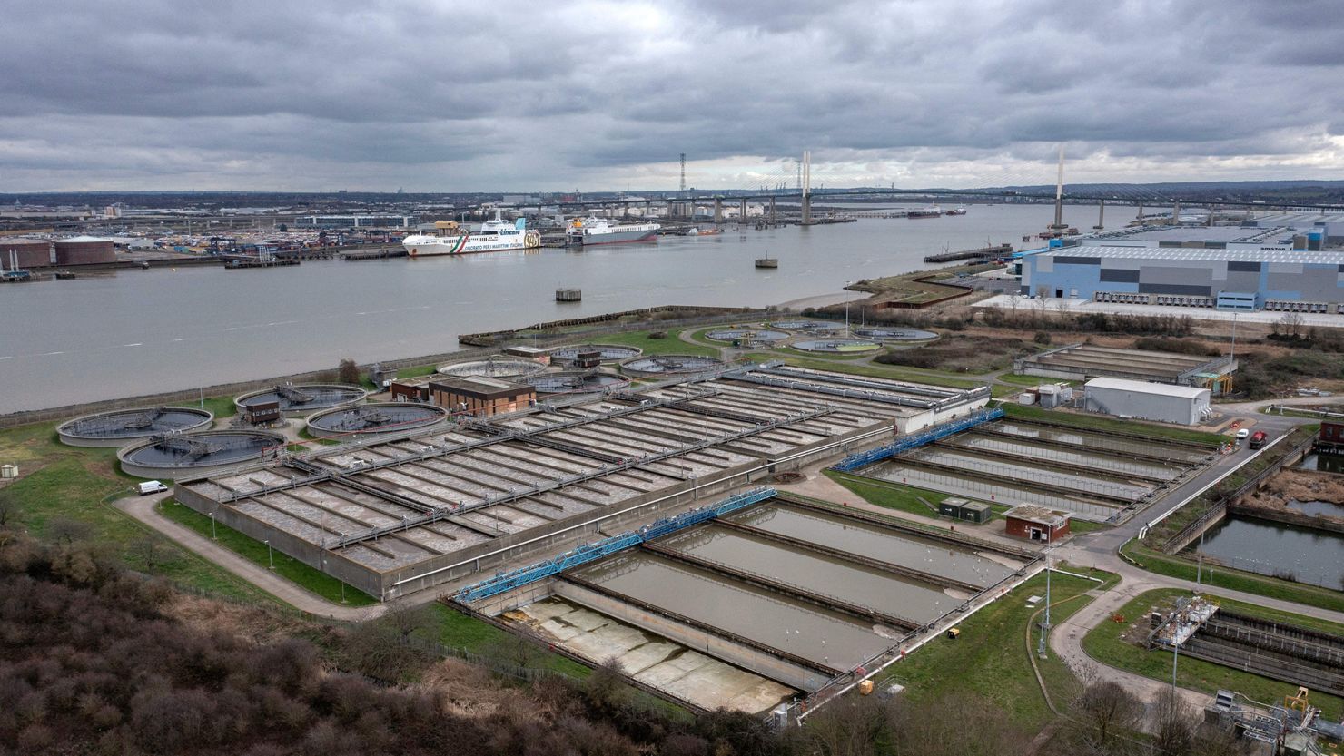 The Thames Water Long Reach water treatment facility east of London
