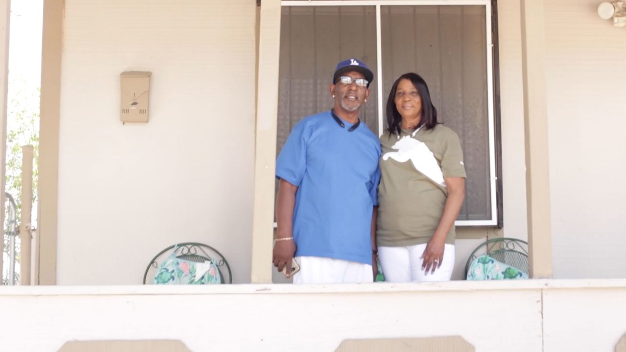 Nancy Johnson and her husband, Ernest Johnson, are among dozens of people living in a North Las Vegas neighborhood built over geologic faults and taking damage for decades.
