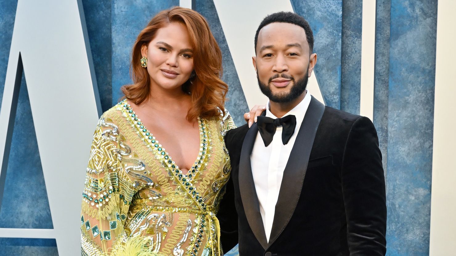 Chrissy Teigen and John Legend at the 2023 Vanity Fair Oscar Party in March in Beverly Hills, California.