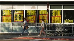 Shoppers enter exit a Bed Bath & Beyond store Monday, May 29, 2023, in Glendale, Colo. The big-box chain is staging store closing sales at its 360 locations after filing for bankruptcy in late April 2023.