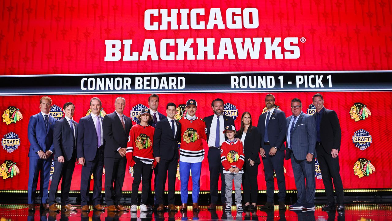 Connor Bedard selected by Chicago Blackhawks with the No. 1 pick in the
