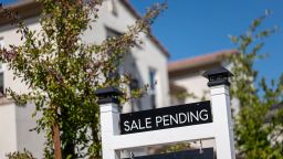 A "Sale Pending" sign outside a house in Morgan Hill, California, U.S., on Tuesday, Oct. 4, 2022. 