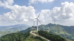 A wind farm in Nanning, South China's Guangxi Zhuang autonomous region.