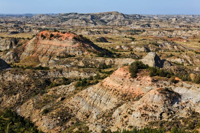 Painted Canyon is an area of badland in Theodore Roosevelt National Park, Medora, North Dakota