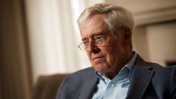Dana Point, CA - August 3: Charles Koch and Dr. Michael Lomax, president and chief executive officer of the United Negro College Fund, speak during an interview with the Washington Post at the Freedom Partners Summit on Monday, August 3, 2015 in Dana Point, CA. (Photo by Patrick T. Fallon for The Washington Post via Getty Images)