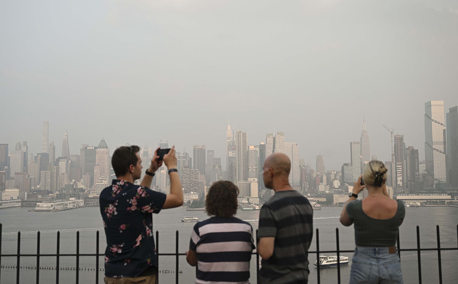 Canada wildfires clouds New York City sky for Yankees game