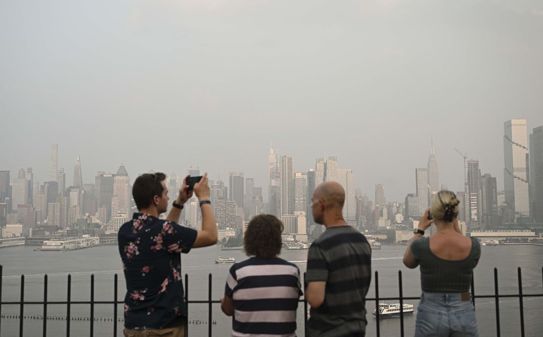 Air quality in New York is at unhealthy levels Thursday due to smoke from Canadian wildfires.