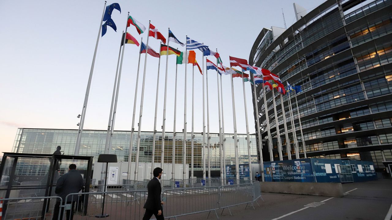 The European Parliament building in Strasbourg, France