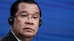 Hun Sen, Cambodia's prime minister, at a news conference following the EU-ASEAN Commemorative summit in Brussels, Belgium, on Wednesday, Dec. 14, 2022.