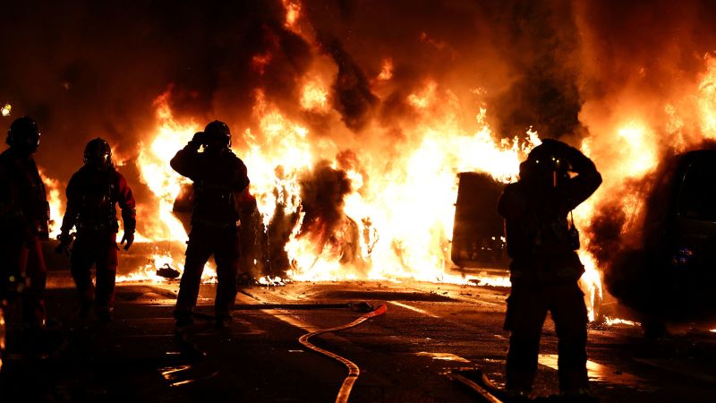 NextImg:Photos: Protests erupt across France after police shooting | CNN