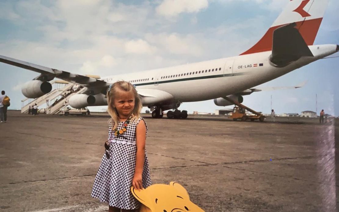 Fila's always loved this photograph, taken on vacation in the Maldives in 1999. She says she feels like it epitomizes her love of aviation.