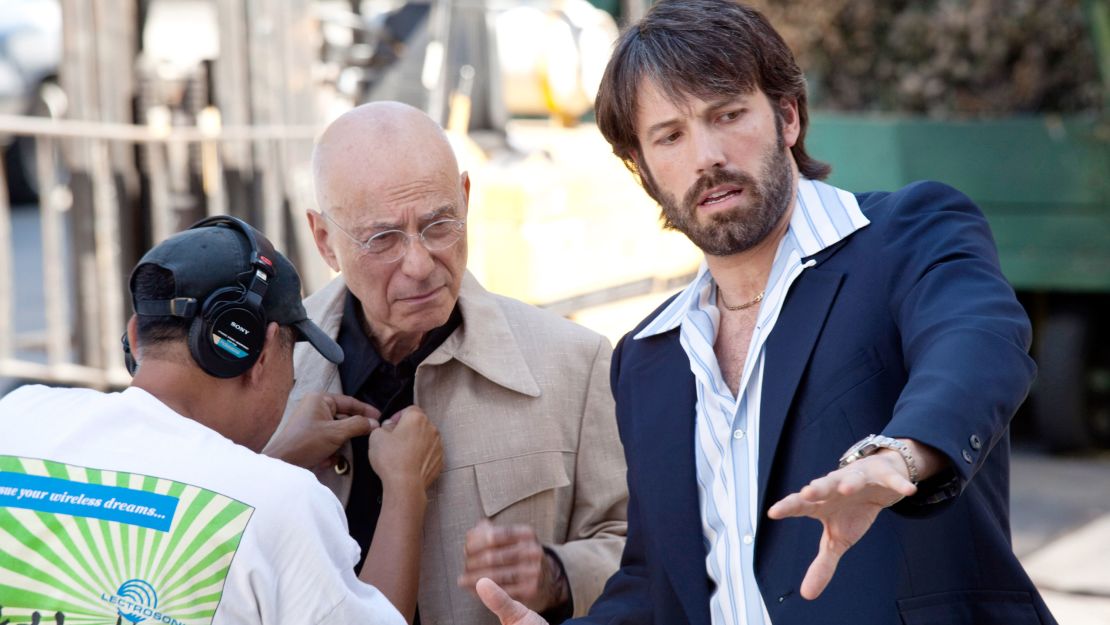 Alan Arkin and director Ben Affleck on set for "Argo" in 2012. 