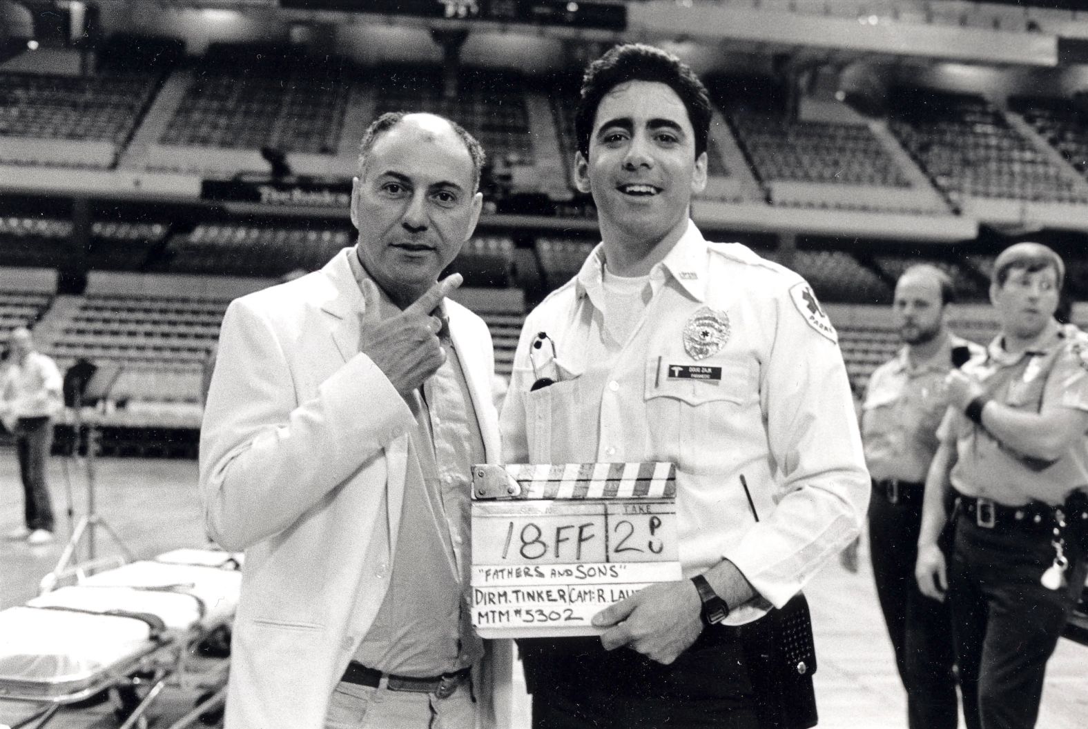 Arkin visits his son Adam at the Boston Garden while Adam was starring on an episode of "St. Elsewhere" in 1982. The episode was titled Fathers and Sons. Arkin is survived by his wife, Suzanne; sons Matthew, Anthony and Adam; grandchildren Molly, Emmet, Atticus and Abigail; and great-grandson, Elliott.
