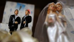 SAN FRANCISCO, CA - DECEMBER 05: Same-sex marriage cake toppers are displayed on a shelf at Fantastico on December 5, 2017 in San Francisco, California. The U.S. Supreme Court is hearing a civil rights case over a Colorado baker's refusal to make a wedding cake for a same-sex couple. (Photo by Justin Sullivan/Getty Images)