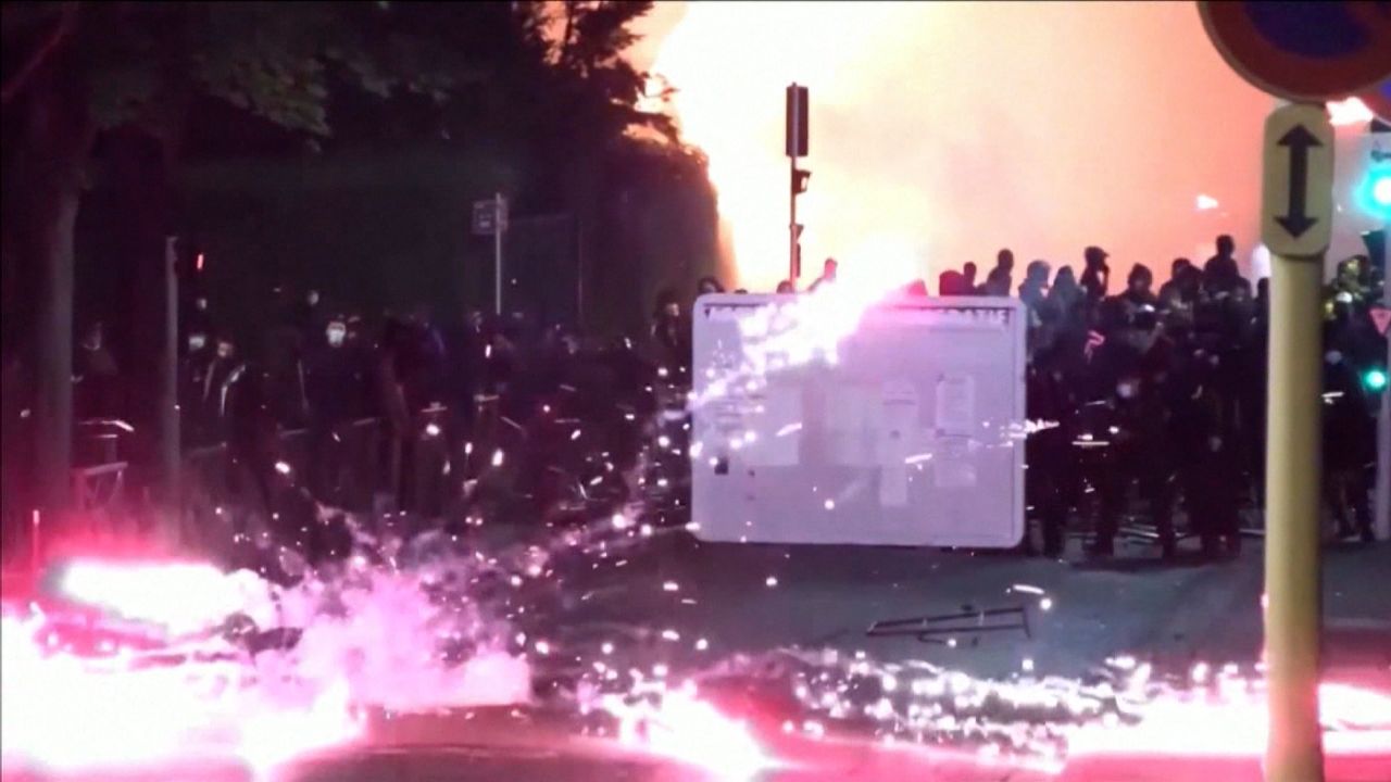 screengrab france protest 3rd night clash