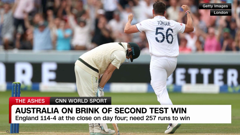 The Ashes: Australia on brink of second Test win  | CNN