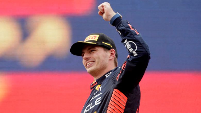 Formula One F1 - Austrian Grand Prix - Red Bull Ring, Spielberg, Austria - July 2, 2023
Red Bull's Max Verstappen celebrates on the podium after winning the race