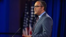 Former United States Representative Will Hurd, a candidate for the 2024 Republican nomination for President of the US, makes remarks at the 2023 Faith and Freedom Coalition's Road to Majority Policy Conference at the Washington Hilton Hotel on Washington, DC.