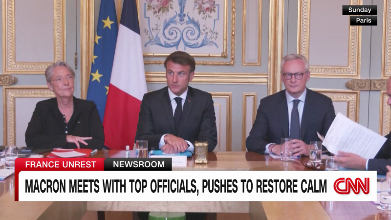 Macron meets with top officials, pushes to restore calm in France | CNN
