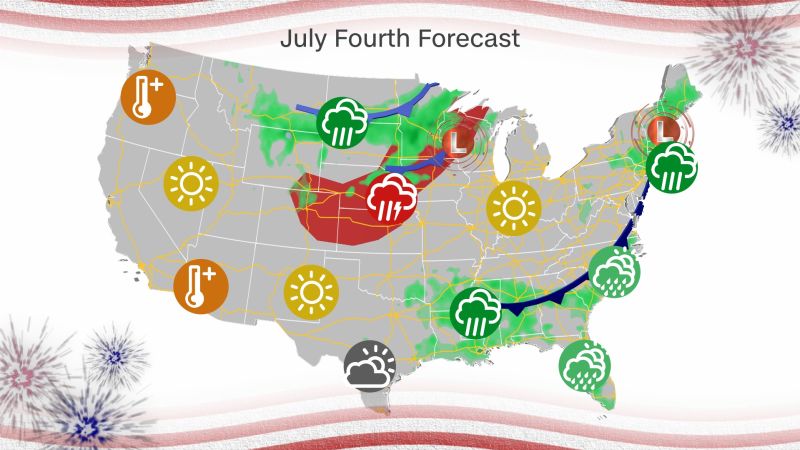 Weather forecast for July 4: Fireworks could be disrupted by storms