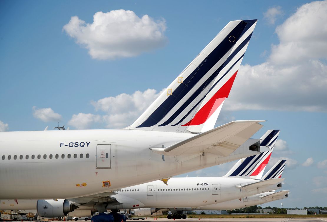 Air France Boeing 777 planes sit on the tarmac at Paris Charles de Gaulle airport in Roissy-en-France in France May 25, 2020.
