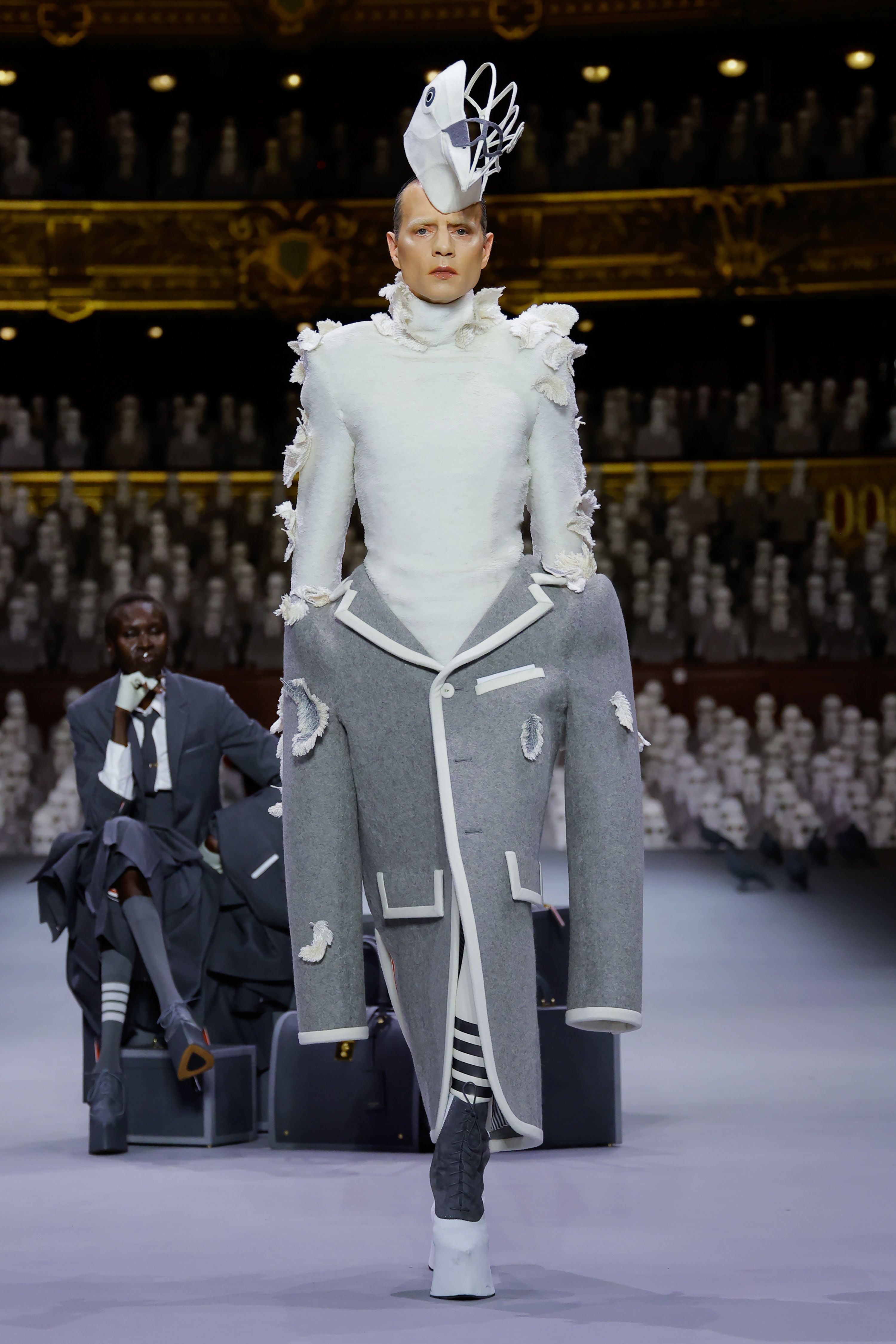 Even pigeons, another mainstay of railway stations, inspired elevated couture pieces.