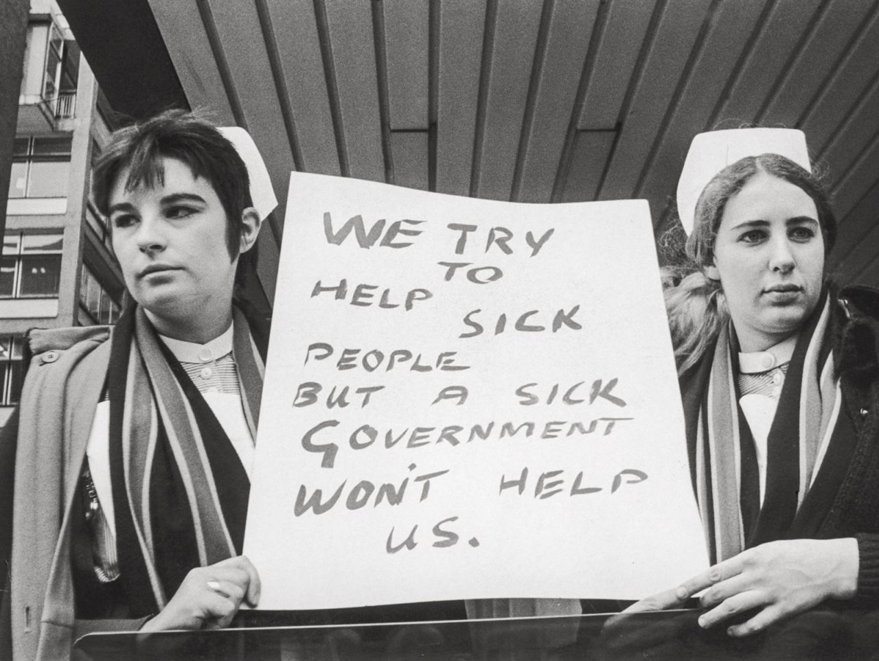 Nurses lobby for better pay in 1969 as part of the nationwide 