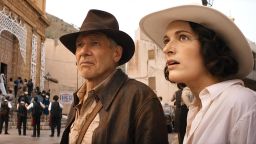 Harrison Ford and Phoebe Waller-Bridge in Indiana Jones and the Dial of Destiny (2023).