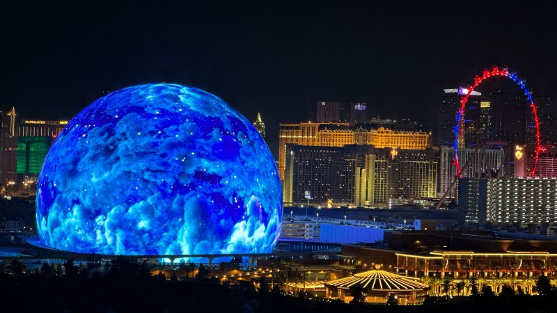 Sphere in Las Vegas lights exterior for first time with Fourth of
