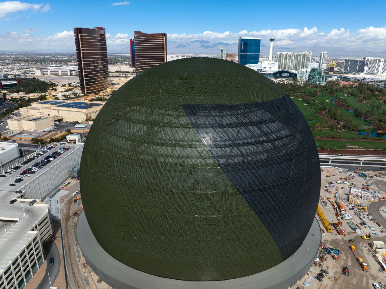 The MSG Sphere at The Venetian is pictured on March 20, 2023, in Las Vegas. (Bizuayehu Tesfaye/Las Vegas Review-Journal via AP)