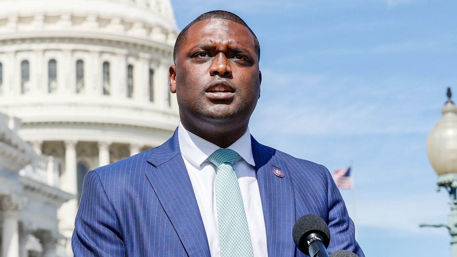 Rep. Mondaire Jones speaks during a news conference on Capitol Hill on September 29, 2022.