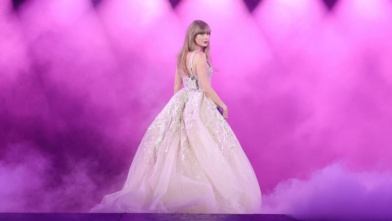 Taylor Swift performing the 'Eras Tour' in New Jersey in May. 