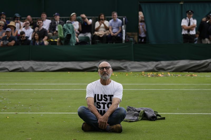 Just Stop Oil protesters disrupt match at Wimbledon CNN
