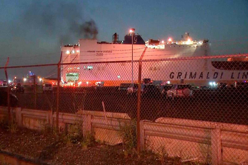 Cargo ship fire in New Jersey's Port Newark continues burning days