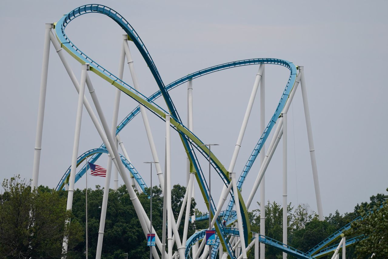 The Fury 325 roller coaster at Carowinds amusement park is seen on Monday, July 3, 2023, in Charlotte, North Carolina.