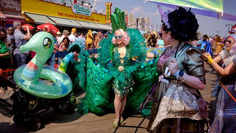 BROOKLYN, NY USA - JUNE 17,   2023 Coney Island Mermaid Parade.  Saturday June  17, 2023 BROOKLYN, NY.   (Photo by Aristide Economopoulos)
F